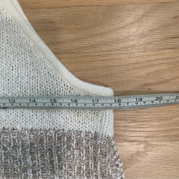 By Anthropologie Elliotte Lurex Sweater Tank Tie Strap Neutral Metallic Size XL - Picture 12 of 13